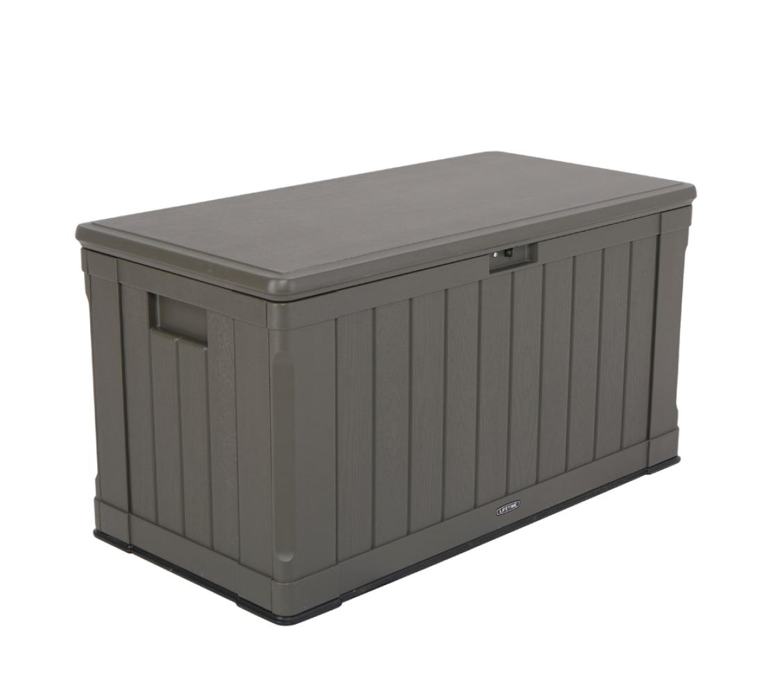 Lifetime Kunststoff Gartenbox 440 L | Auflagenbox & Gartentruhe | Braun | 64x128x67 cm Bild 1