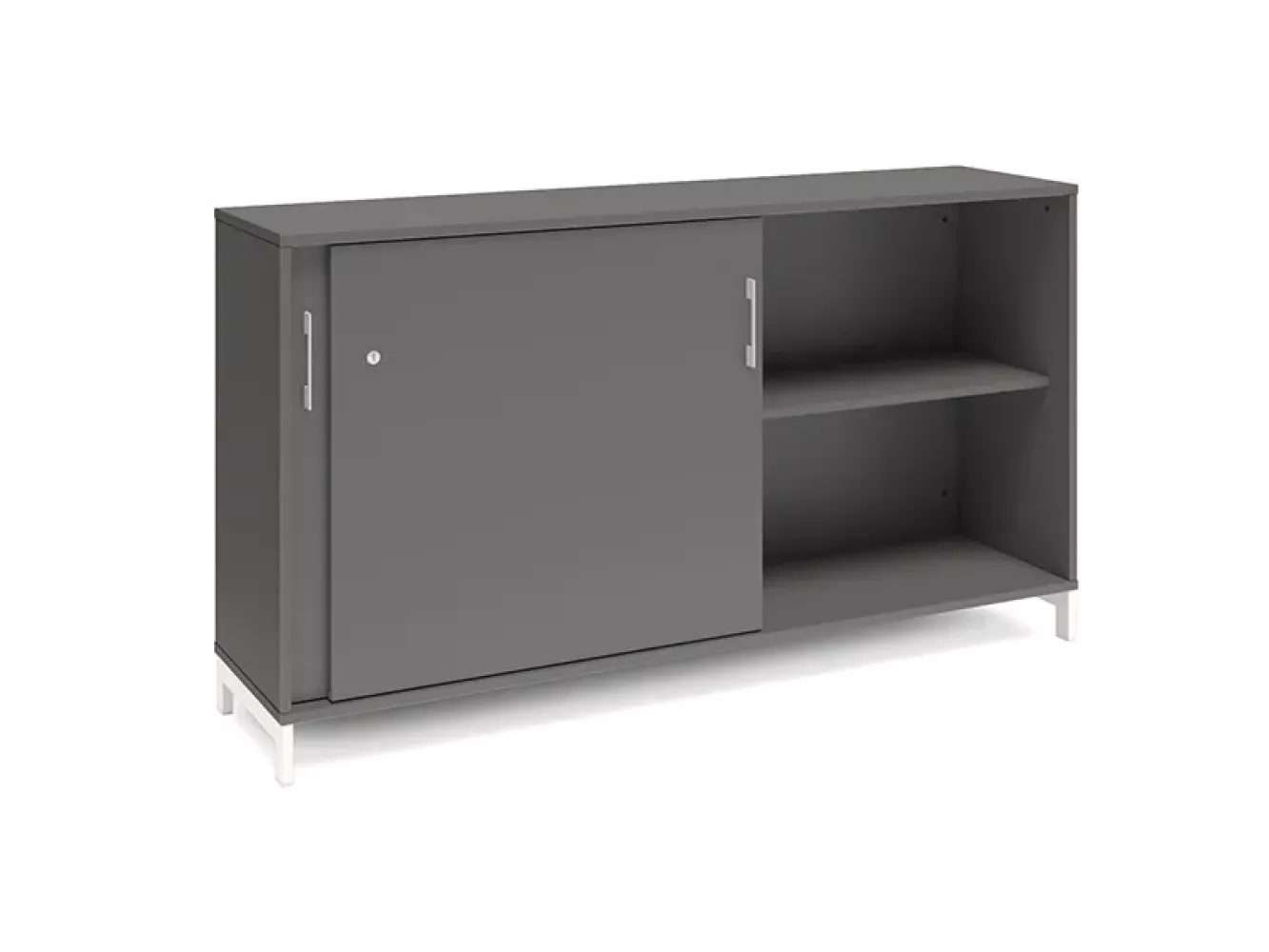 Büroschrank DNA 1600x890 mm Anthrazit/Weiß Schiebetür 2A4 Bild 1