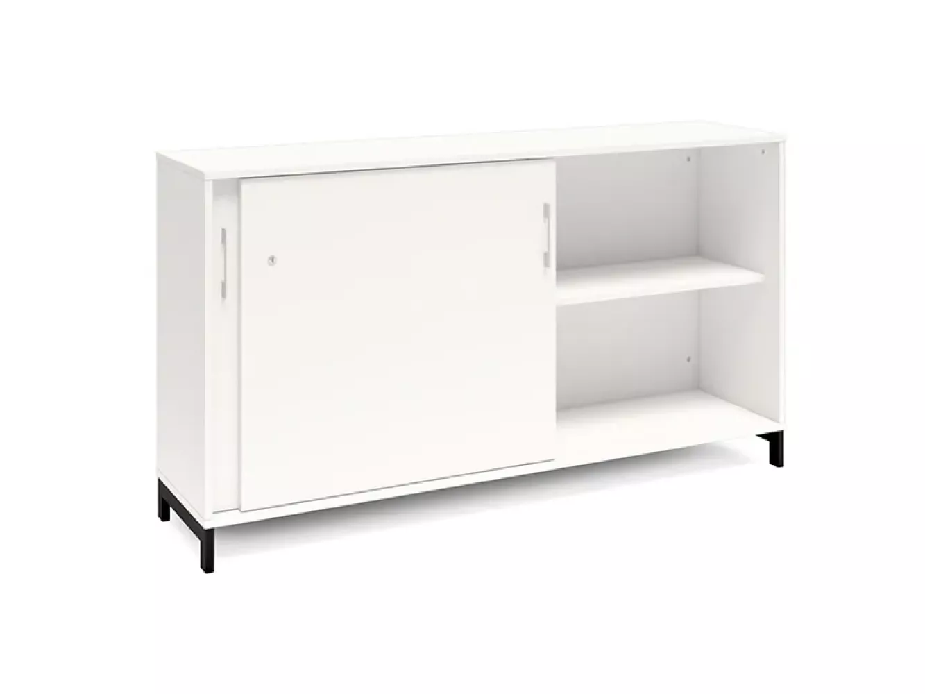 Büroschrank DNA 1600x890 mm Weiß/Schwarz Schiebetür 2A4 Bild 1