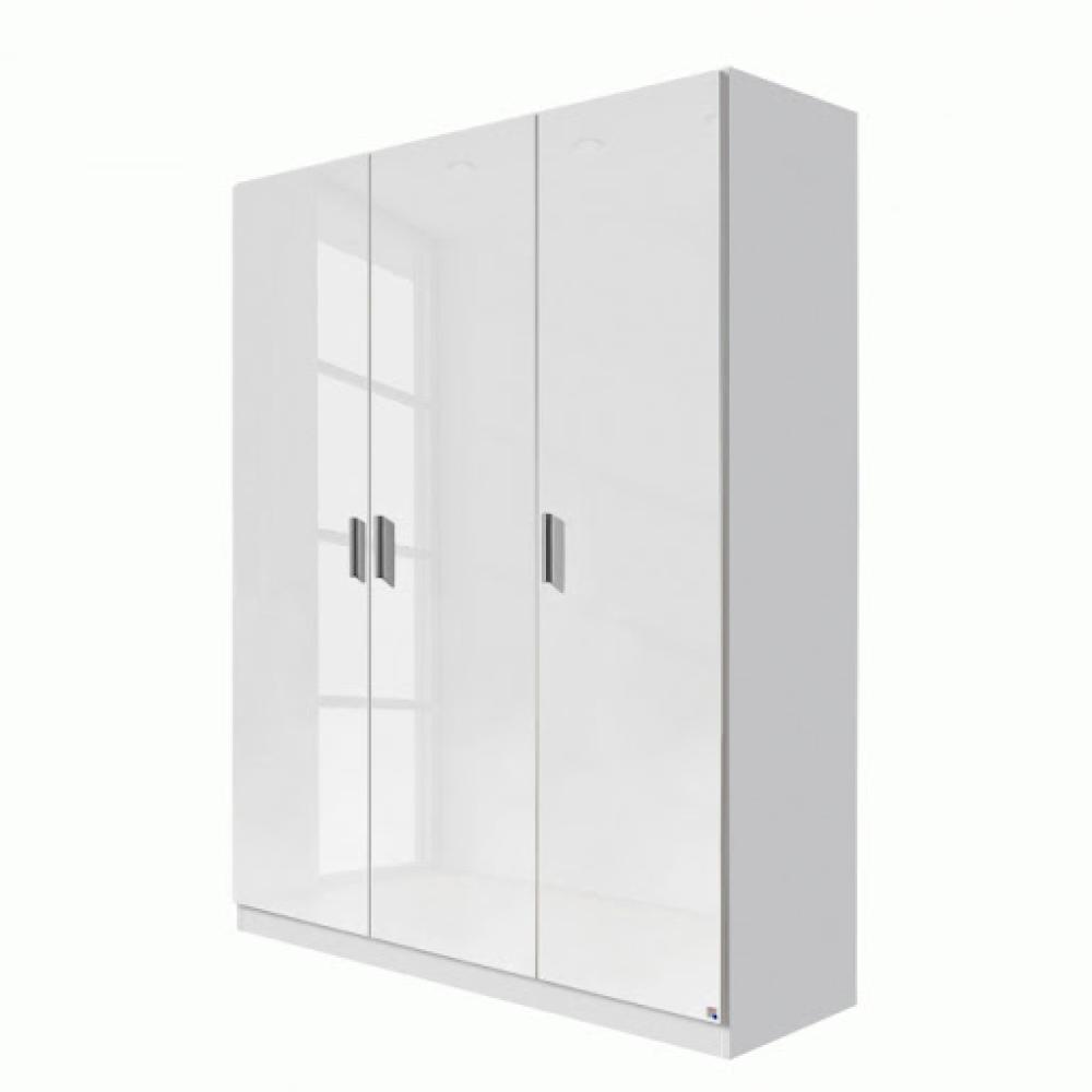 'Celle' Kleiderschrank, weiß Hochglanz, 136x197 cm Bild 1