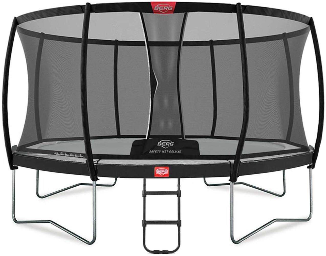 BERG Trampolin Favorit rund 430 cm grau mit Leiter & Sicherheitsnetz Deluxe Regular Bild 1