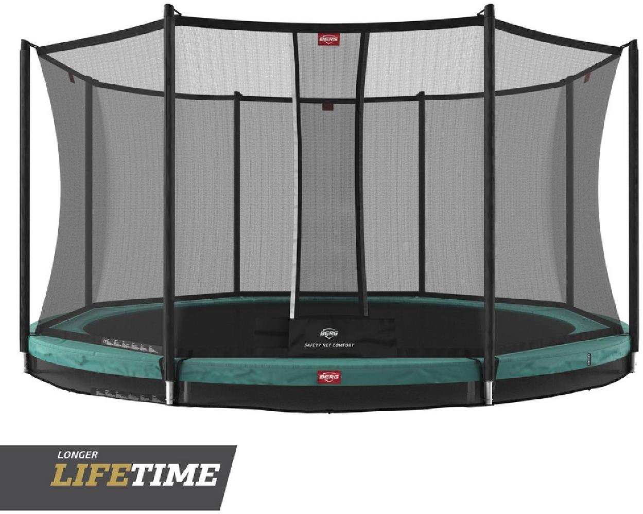 BERG Trampolin InGround rund 380 cm grün mit Sicherheitsnetz Comfort Favorit Bild 1