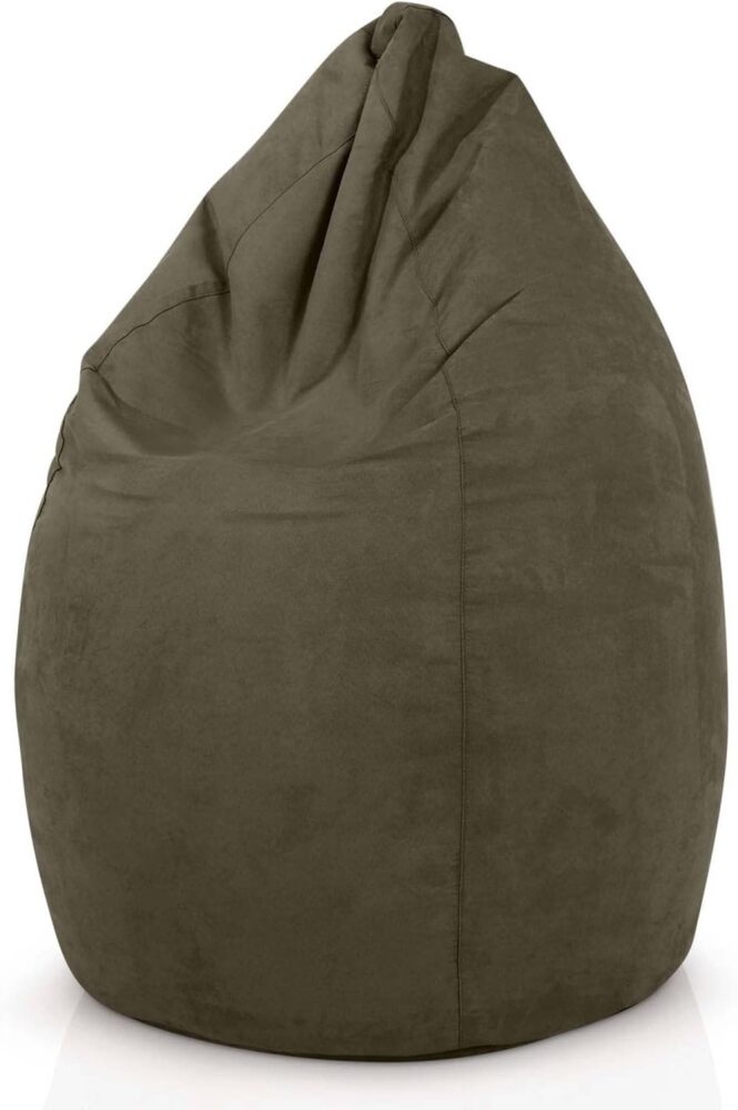 Green Bean© Sitzsack mit Rückenlehne "Drop" 60 x 60 x 90 cm - Indoor Sitzkissen 220L Füllung - Bean Bag Lounge Chair Sitzhocker Khaki Bild 1