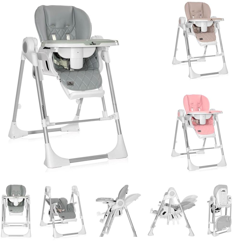 Lorelli Kinderhochstuhl 2 in 1 Camminando Babywippe verstellbar Schwingfunktion grau Bild 1