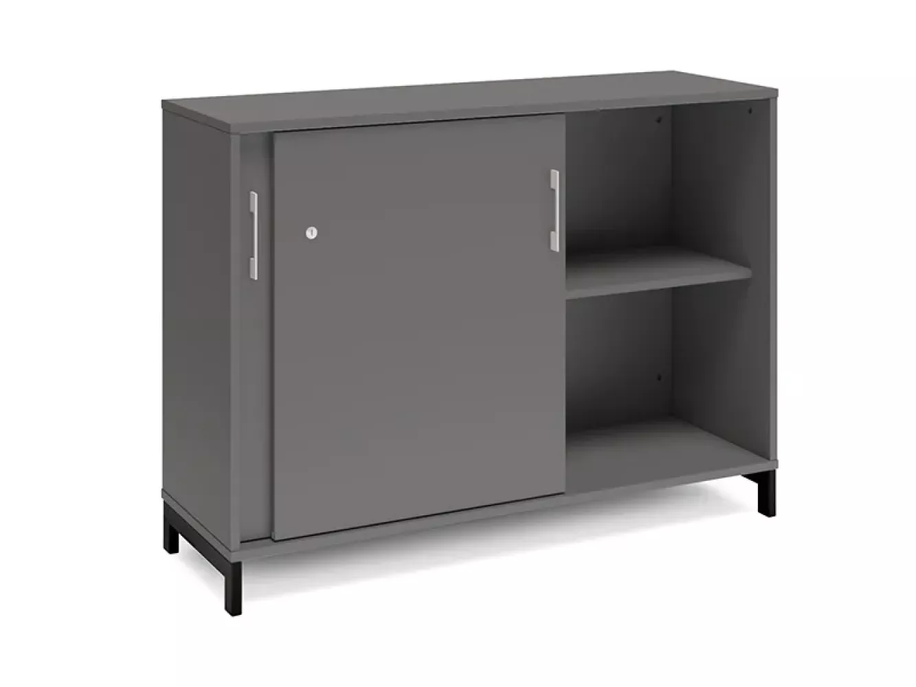 Büroschrank DNA 1200x890 mm Anthrazit/Schwarz Schiebetür 2A4 Bild 1