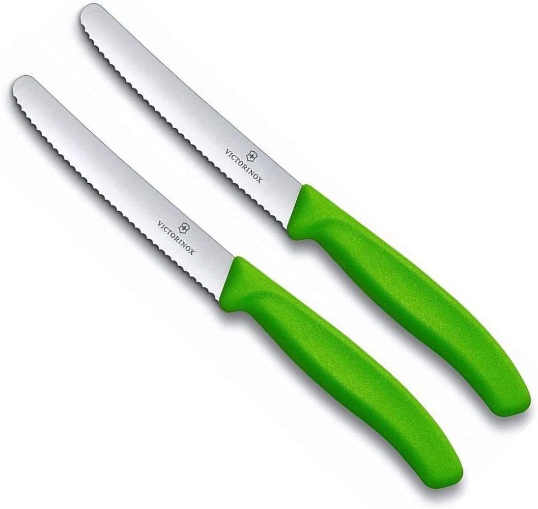 Victorinox | Swiss Classic Set | zwei Gemüsemesser mit Wellenschliffklinge | Klingenlänge: 11 cm | Farbe: Grün Bild 1