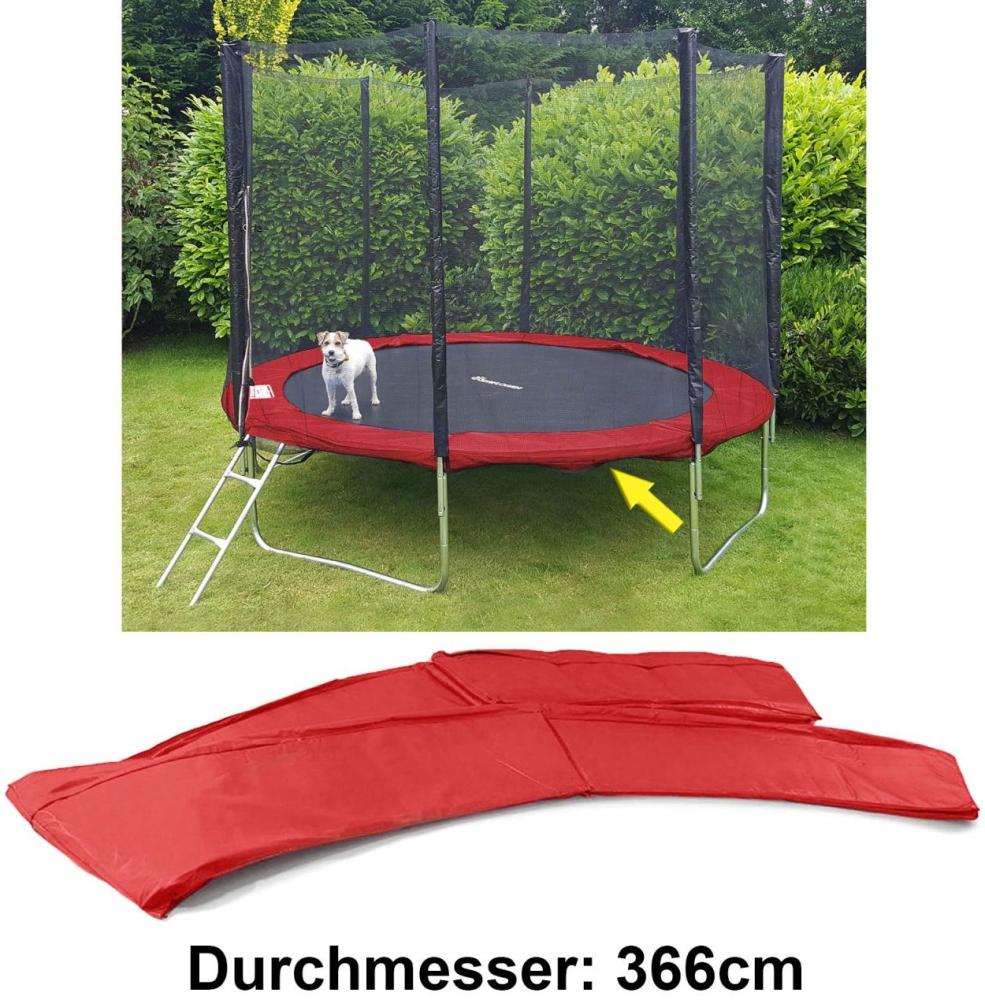 Trampolin Schutz Rand Abdeckung für Sprungfedern 366 CM Rot Bild 1