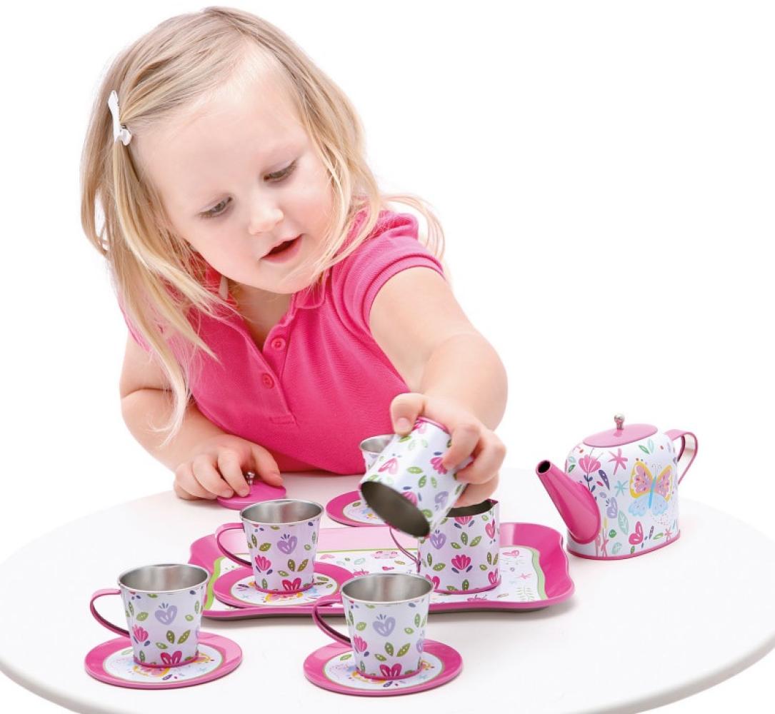 Bino 83394 - Kinder-Teeservice-Set Stella, Kinder-Geschirr-Set, rosa, 14-teilig Bild 1