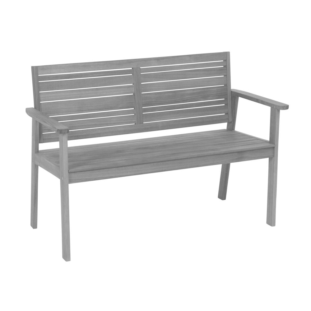 greemotion 'Maui' Gartenbank, 2 Sitzer, mit Rückenlehne, wetterfest aus FSC Akazienholz, Grau, 120 x 83 x 58 cm Bild 1