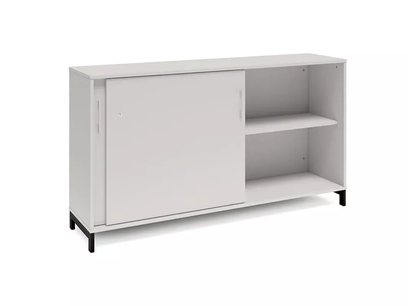 Büroschrank DNA 1600x890 mm Hellgrau/Schwarz Schiebetür 2A4 Bild 1