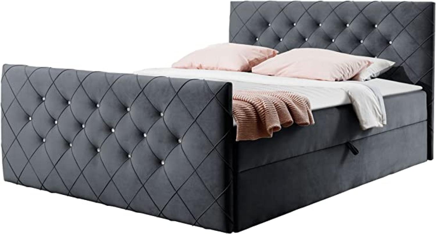 Boxspringbett Schlafzimmerbett EIVOR 180x200cm Anthrazit inkl. Bettkasten Bild 1