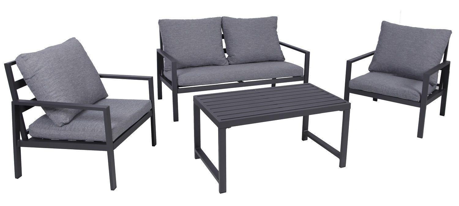 Aluminium Gartenlounge Set Sitzgruppe Sitzlounge Balkon Terrasse Möbel 4-teilig Bild 1