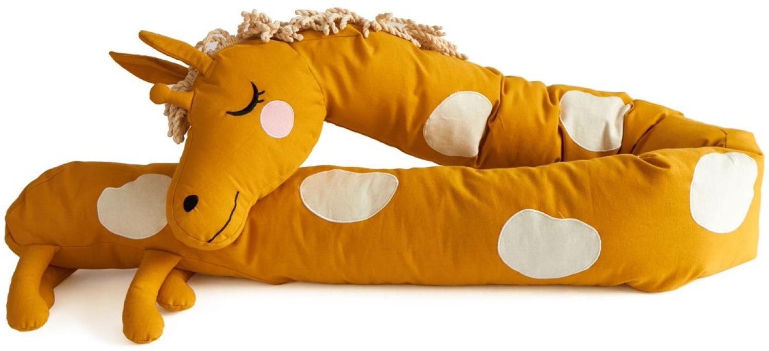 Extra langes Kuschelkissen, Bettschlange, \"long giraffe\", in ocker, 195 cm, Bio Baumwolle, von roommate Bild 1