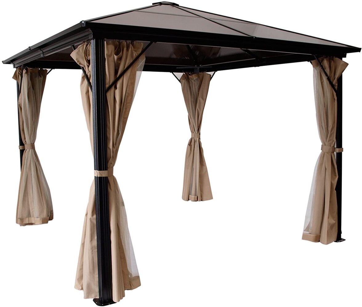 XXL Luxus Pavillon 3x4 m Alu Gartenpavillon Gartenzelt Hardtop inkl. Seitenteile Bild 1