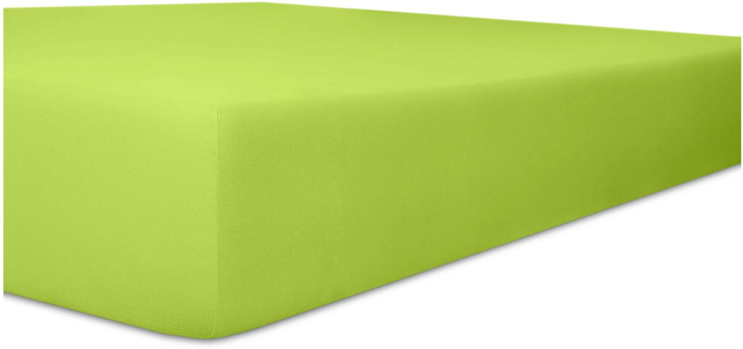 Kneer Superior-Stretch Spannbetttuch 2N1 mit 2 verschiedenen Liegeflächen Qualität 98 Farbe limone 90x190-100x220 cm Bild 1