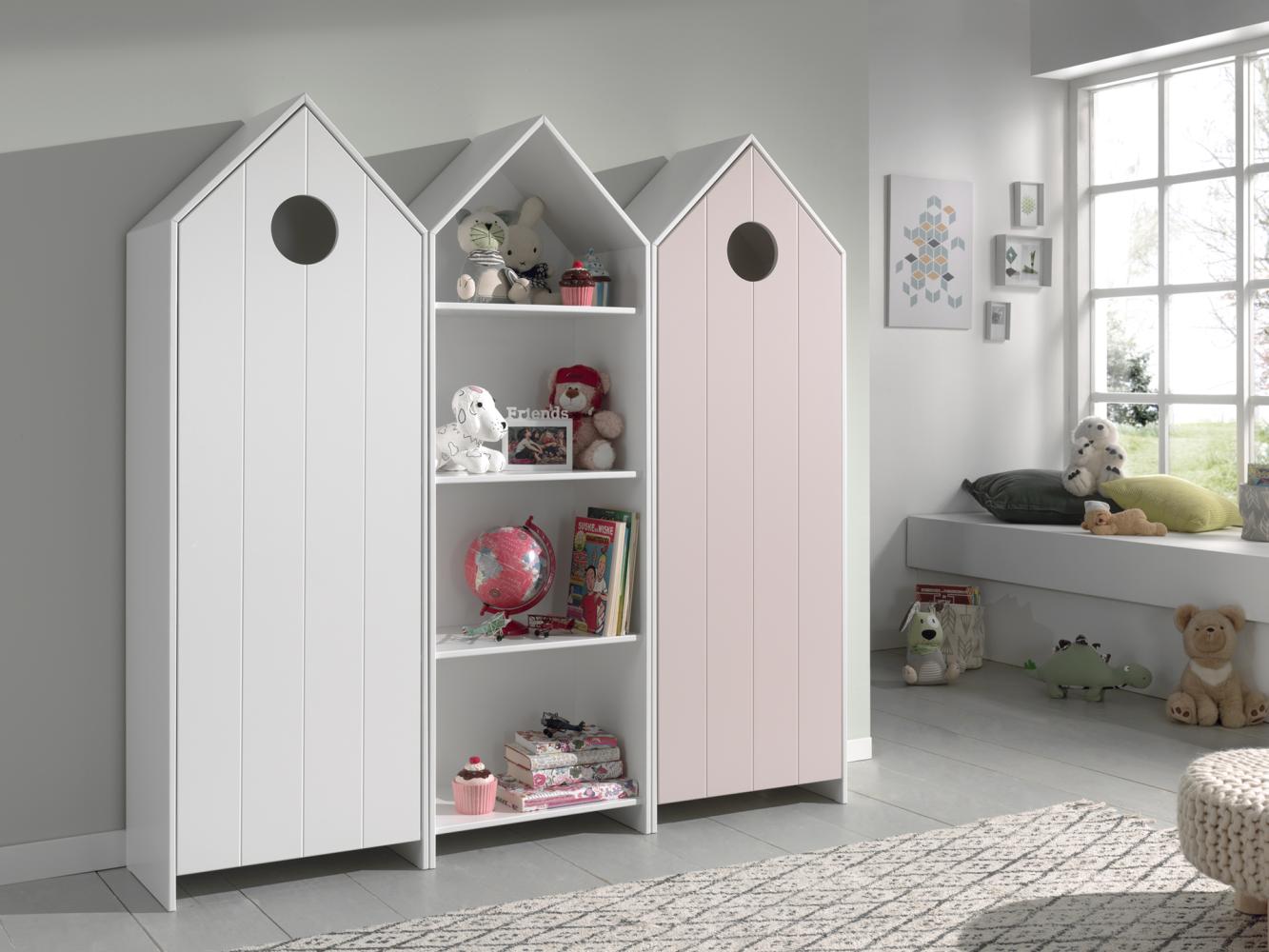 CASAMI Set 3-tlg. best. aus: Schrank 1-trg. mit Front in Weiß, Regalschrank, Schrank 1-trg. mit Front in Pink Bild 1