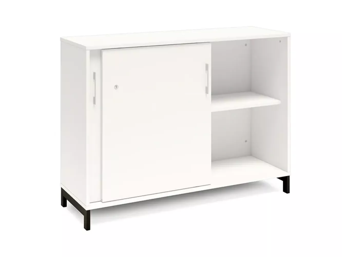 Büroschrank DNA 1200x890 mm Weiß/Schwarz Schiebetür 2A4 Bild 1