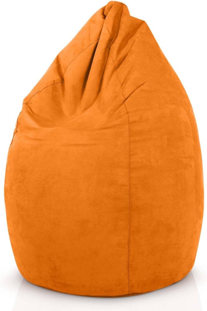 Green Bean© Sitzsack mit Rückenlehne "Drop" 60 x 60 x 90 cm - Indoor Sitzkissen 220L Füllung - Bean Bag Lounge Chair Sitzhocker Orange Bild 1