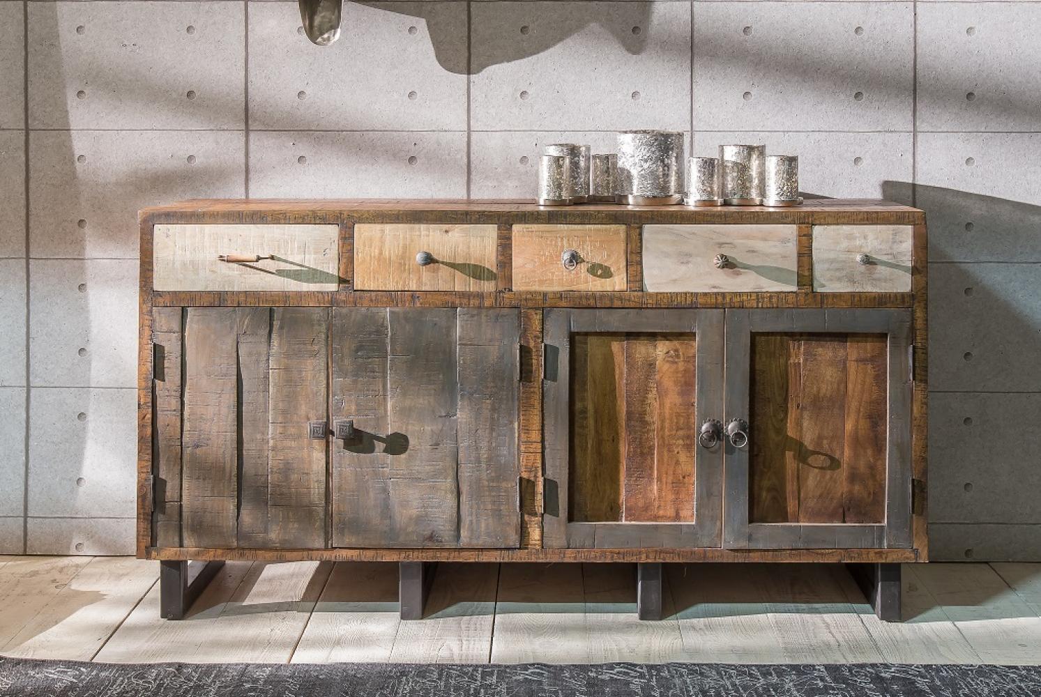 Sideboard 165x90 cm 'Metro' Altholz & Eisen Bild 1