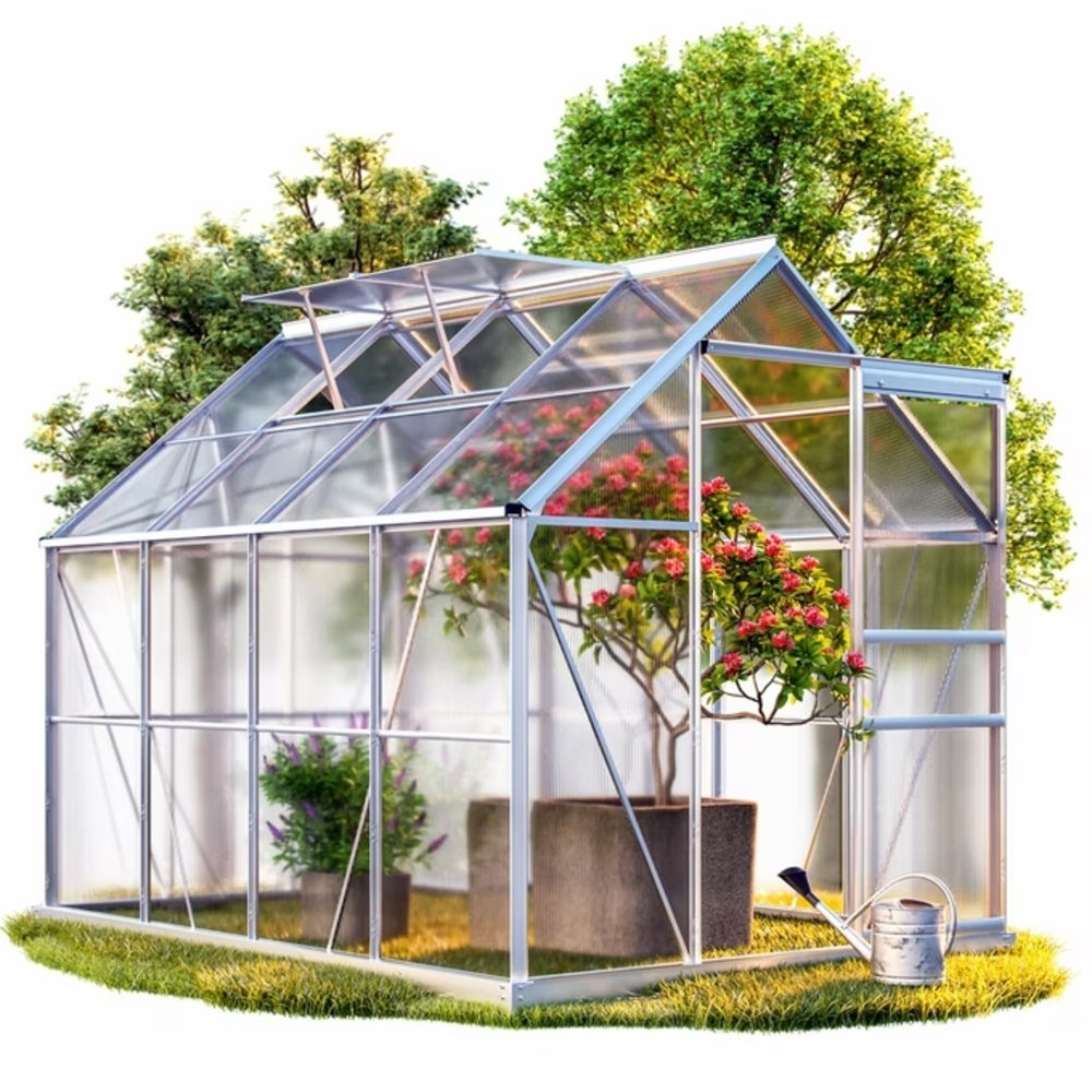 Gardebruk Aluminium-Gewächshaus mit 2 Dachfenstern, 4,75 m², 250x190 cm Bild 1