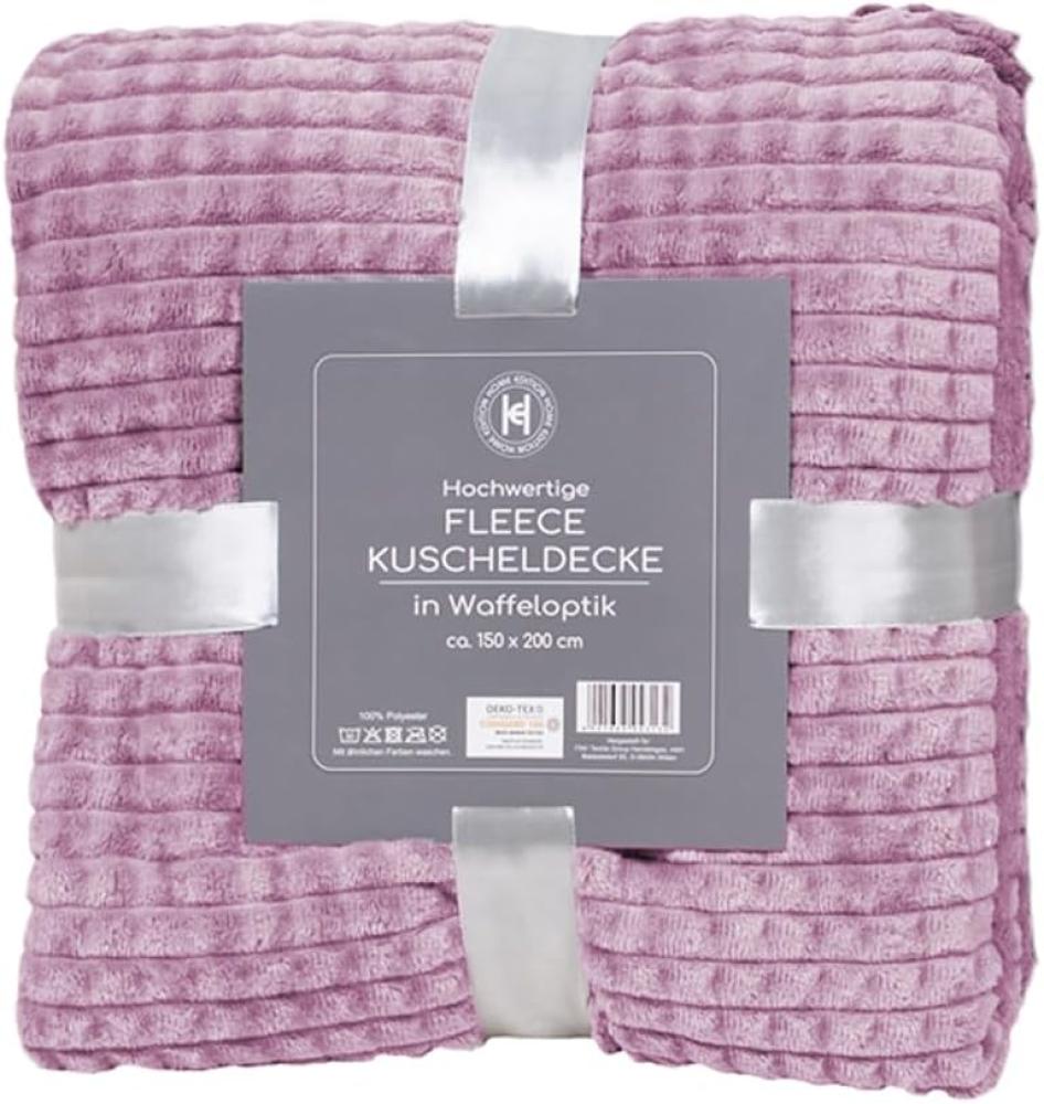 Flanell Wohndecke Kuscheldecke Wolldecke Sofadecke 150x200cm Rosa Bild 1