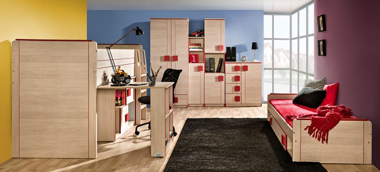 Komplett Jugendzimmer Kinderzimmer Doppelzimmer 2 x Bett Schreibtisch Bild 1