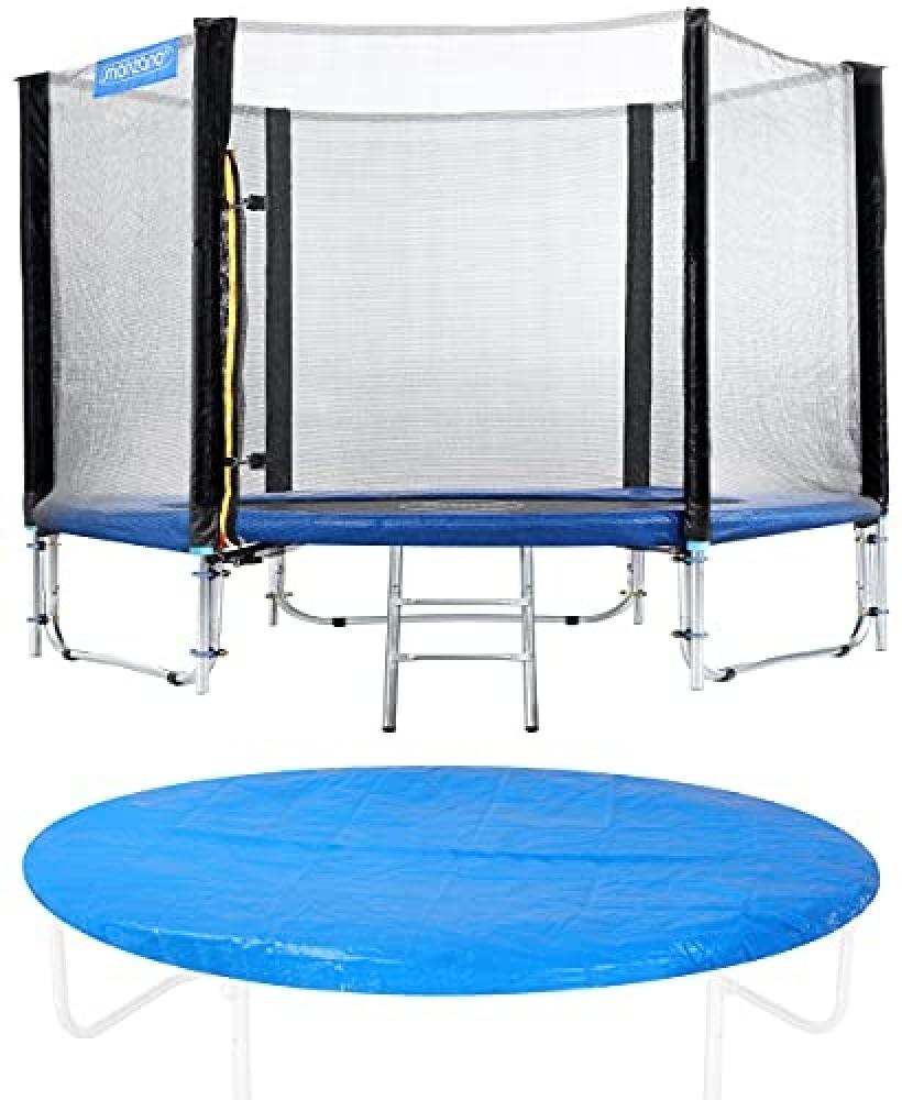 Monzana Trampolin Komplettset inkl. Sicherheitsnetz, Leiter, Randabdeckung & Zubehör, Ø 426cm Bild 1