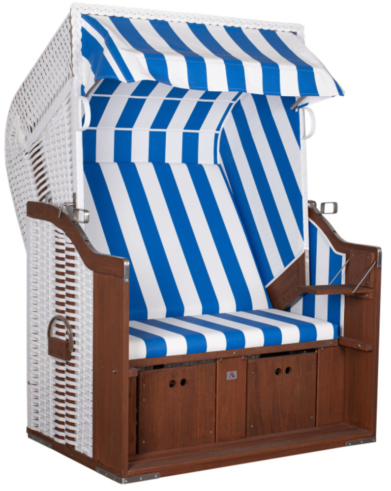 deVries Strandkorb "Profi Ostsee POEL" PVC white Des. 991, Größe 124 x 87 x 159 cm Bild 1