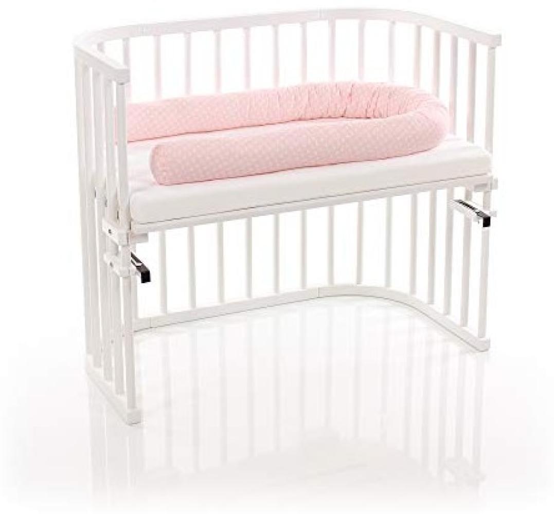 babybay Nestchenschlange Organic Cotton passend für alle Modelle, rose Sterne weiß Bild 1