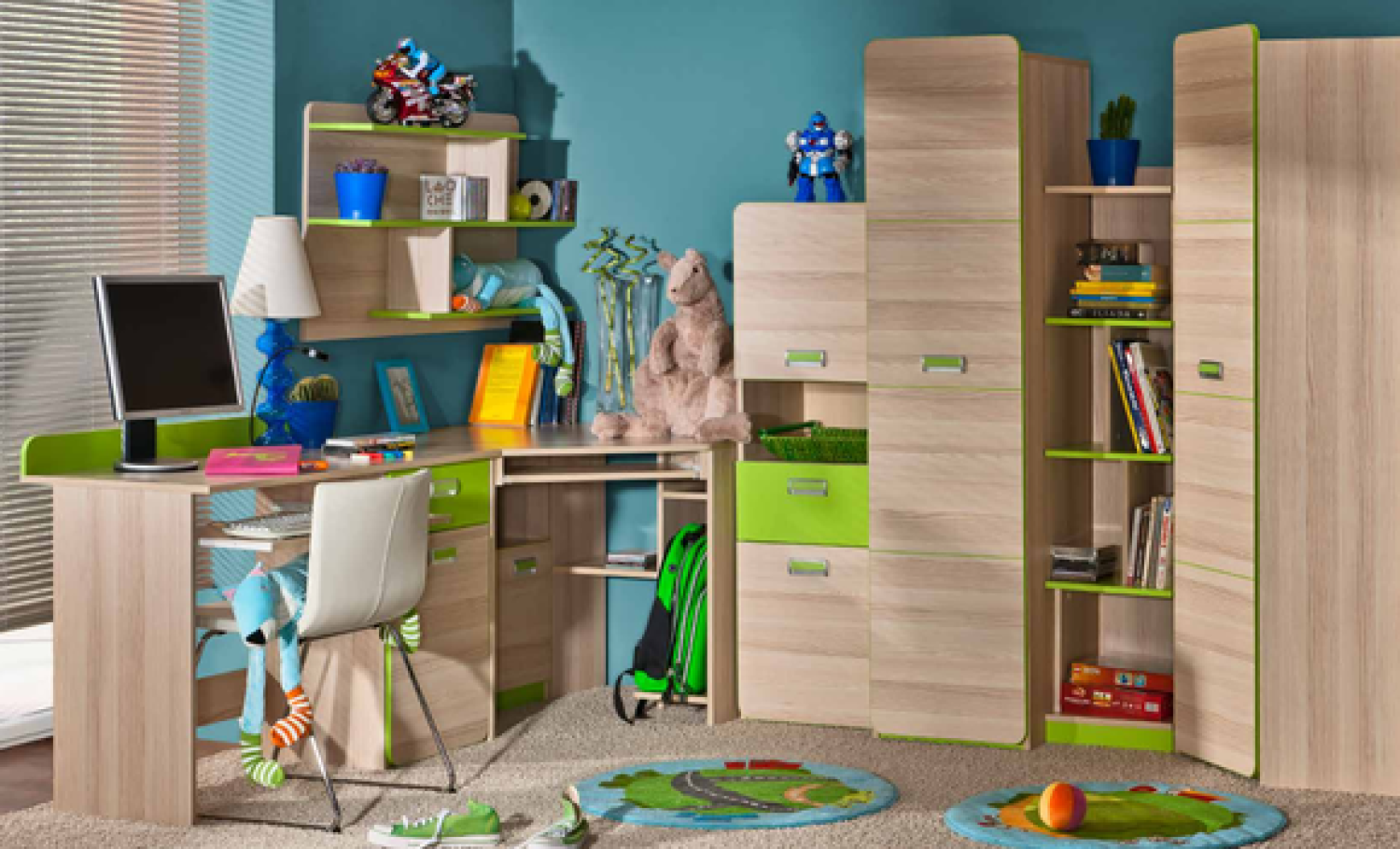 Komplett Jugendzimmer Kinderzimmer Set Deko Bett Kleiderschrank Kommode Bild 1