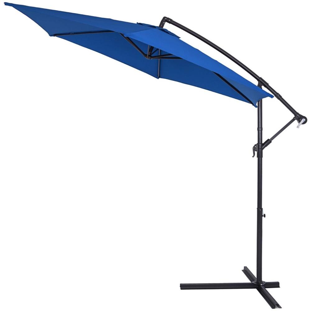 Kingsleeve Sonnenschirm Ø 330cm blau mit UV-Schutz 50+ wasserabweisend Ampelschirm Bild 1