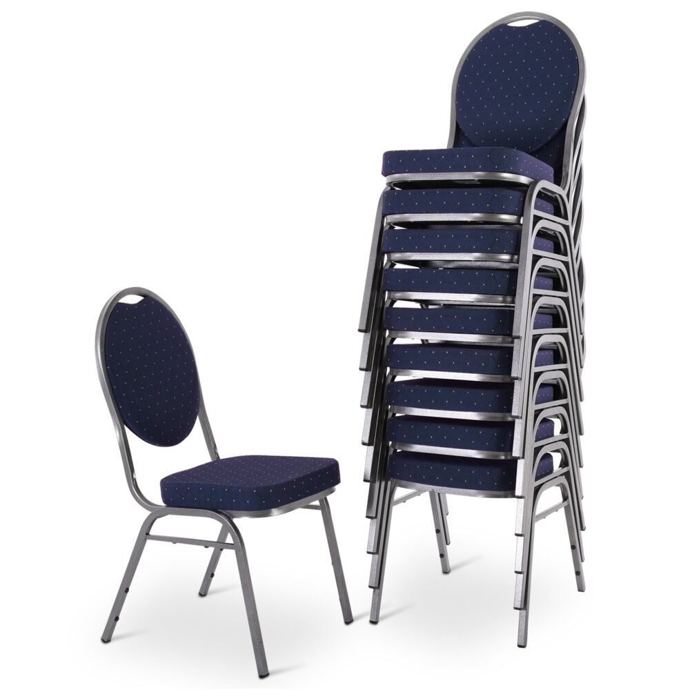 Raburg Stapelstuhl Bankettstuhl, stapelbar, für Konferenz, Seminar & Wartezimmer, David (Set), extra stabile, gepolsterte Metallstühle, belastbar bis 150 kg Bild 1