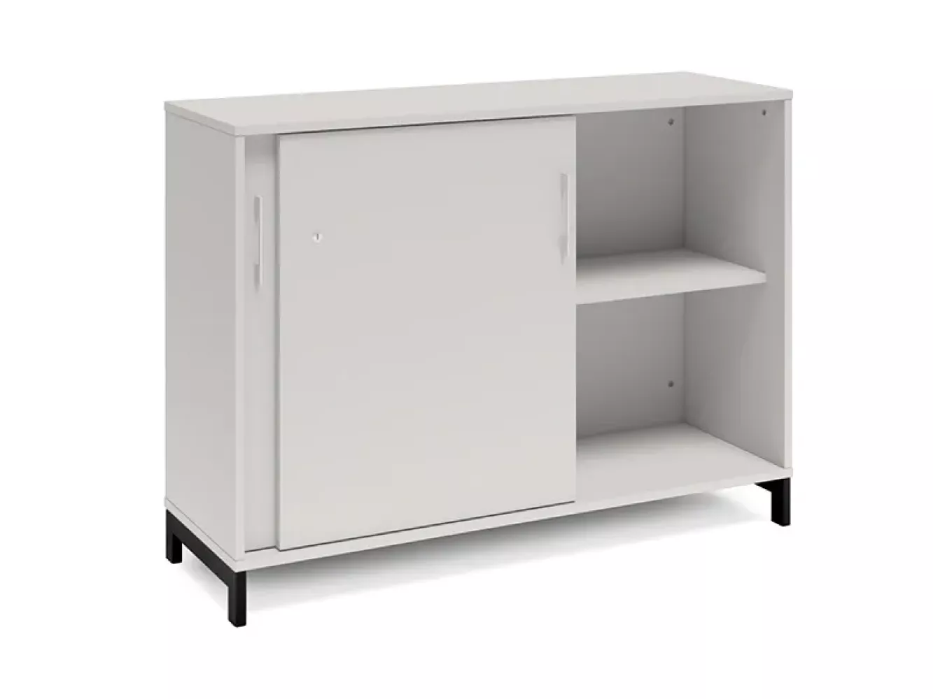 Büroschrank DNA 1200x890 mm Hellgrau/Schwarz Schiebetür 2A4 Bild 1