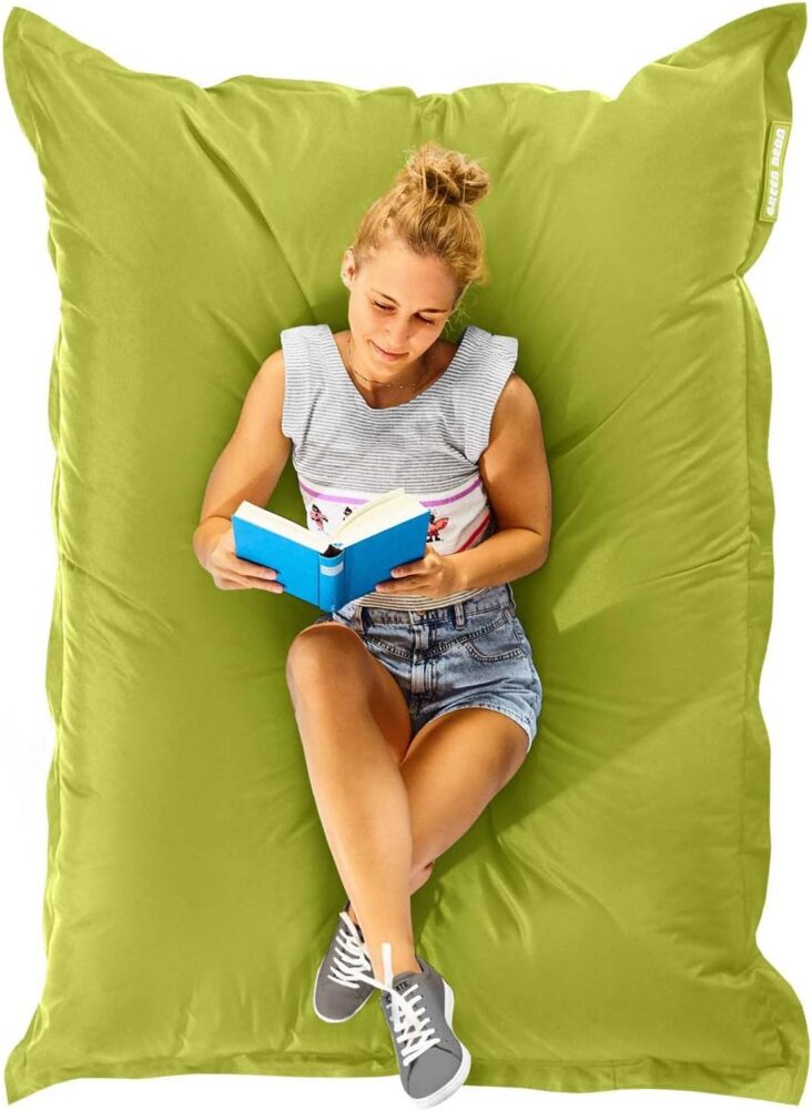 Green Bean© Sitzsack "Square" 120x160 cm 270 Liter Bean Bag EPS Perlen Füllung Riesensitzsack Waschbar Wetterfest Lounge Chair Sitzkissen Grün Bild 1