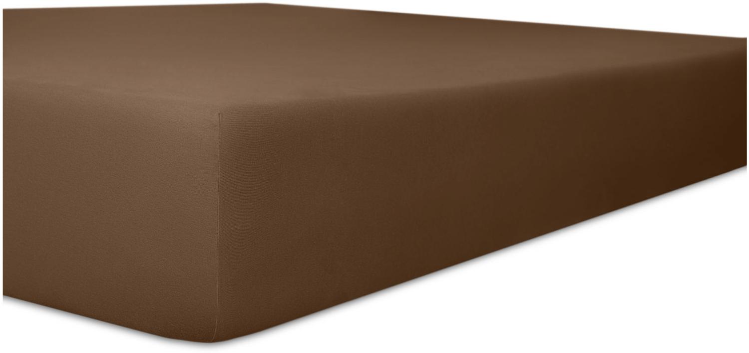 Kneer Vario-Stretch Spannbetttuch für Matratzen bis 30 cm Höhe Qualität 22 Farbe mocca 180-200x200-220 cm Bild 1