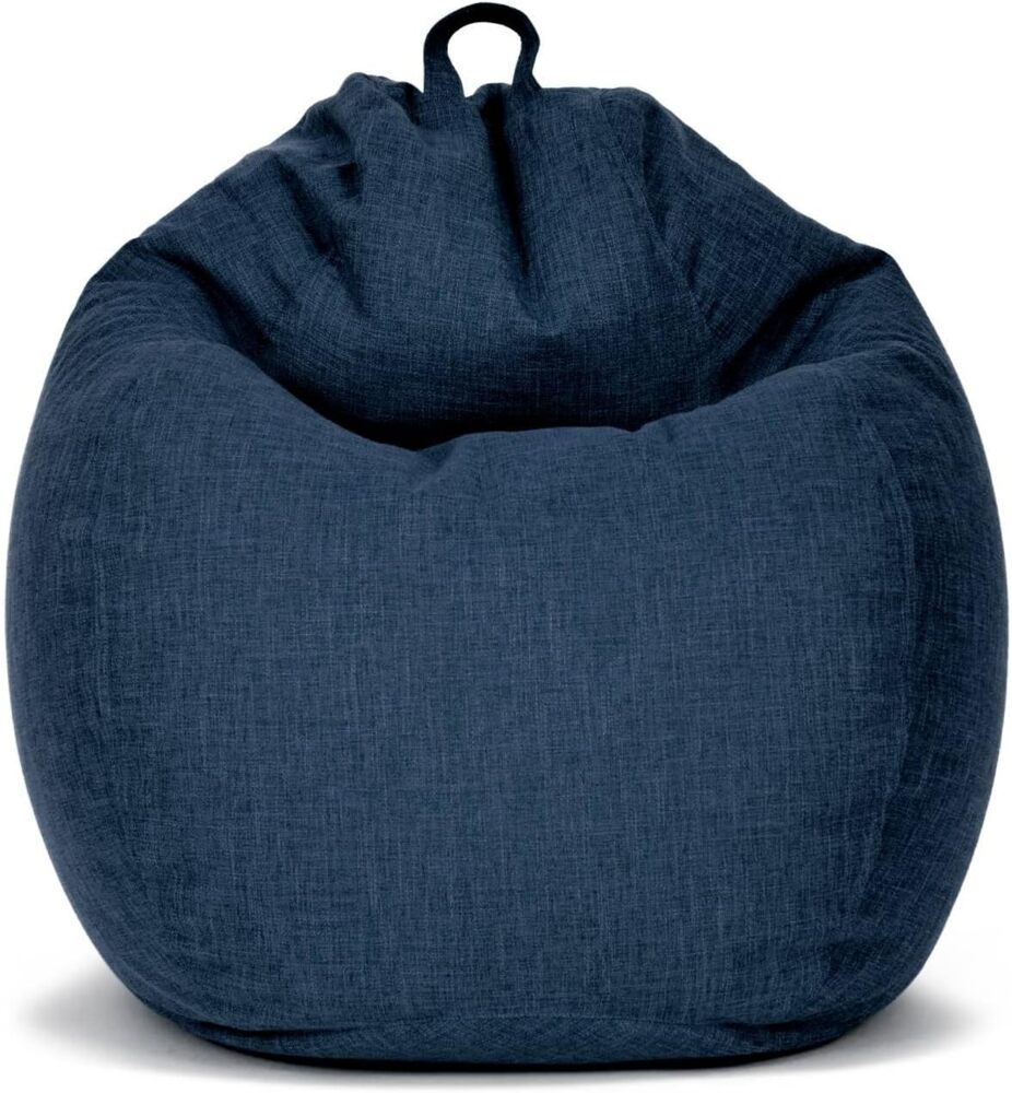 Green Bean© Indoor Sitzsack "Home Linen" mit 200 Liter mit EPS-Perlen Füllung - Bodenkissen Liegekissen Sitzkissen Lounge Dunkelblau Navy Bild 1