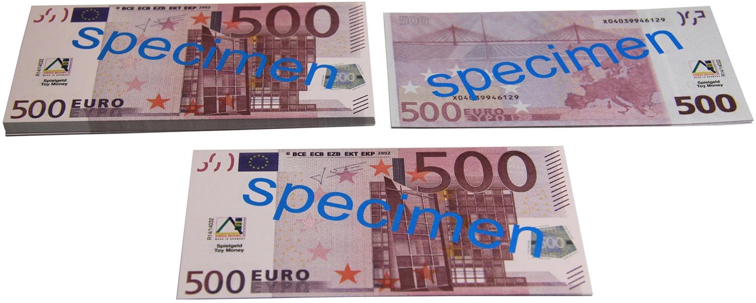 WISSNER aktiv lernen - Euro Spielgeld zum Rechnen 100x500 Euro Banknoten Bild 1