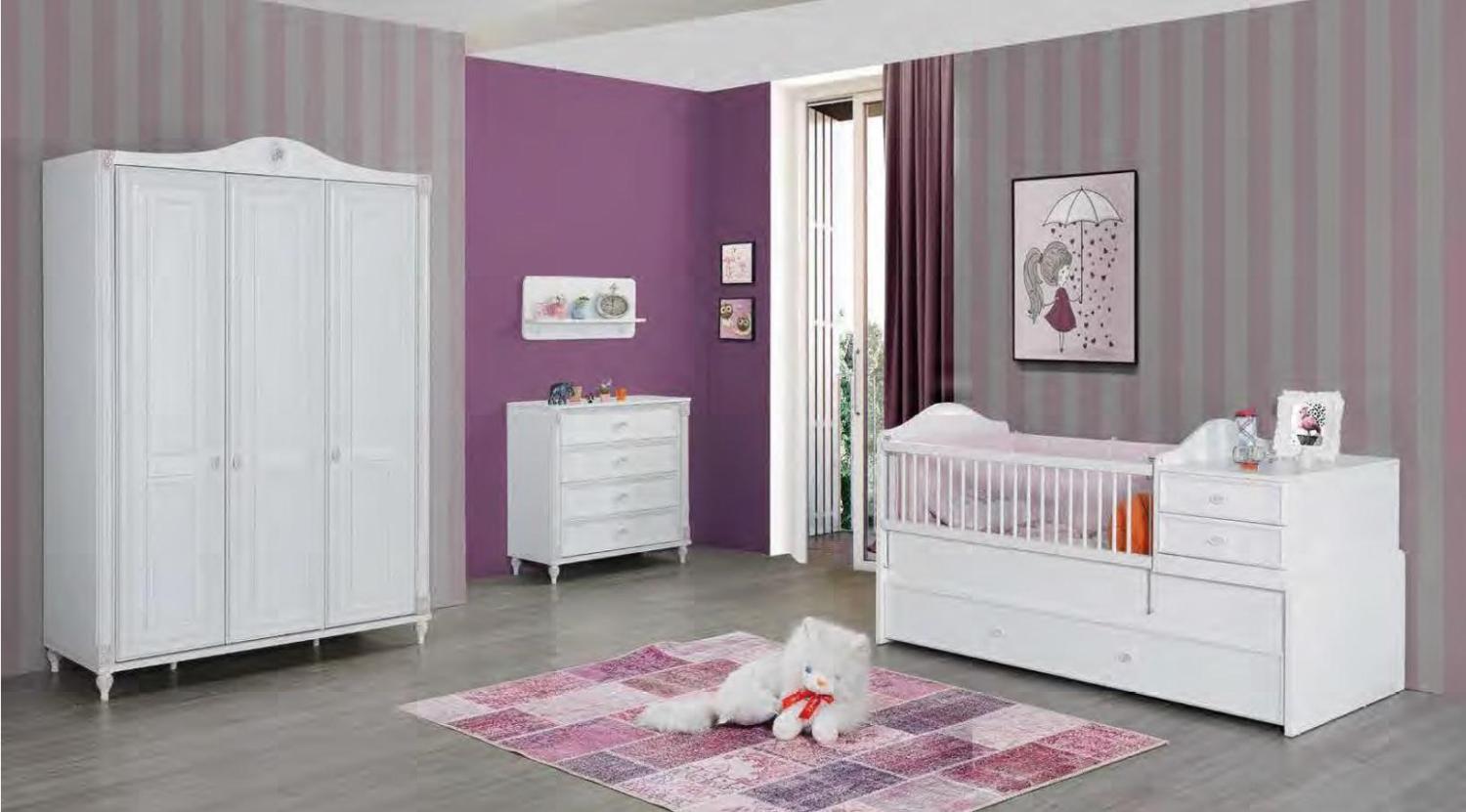 Kinderzimmer 3tlg Set Schlafzimmer Kleiderschrank Kommode Jugendzimmer Möbel Neu Bild 1