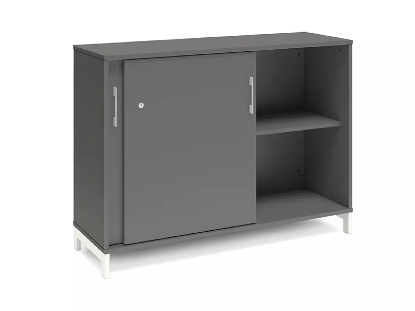 Büroschrank DNA 1200x890 mm Anthrazit/Weiß Schiebetür 2A4 Bild 1