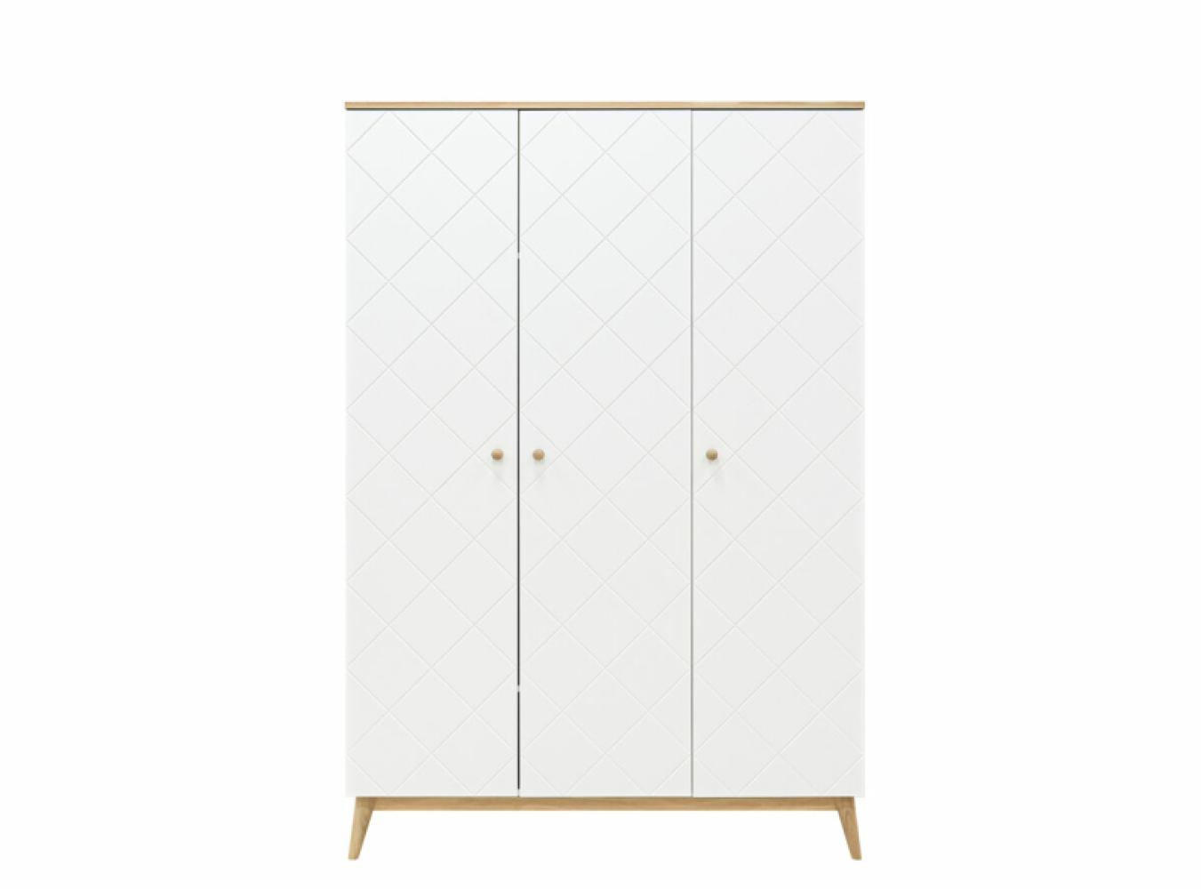 Bopita Paris Kleiderschrank 3-Türig Weiß / Eiche Bild 1