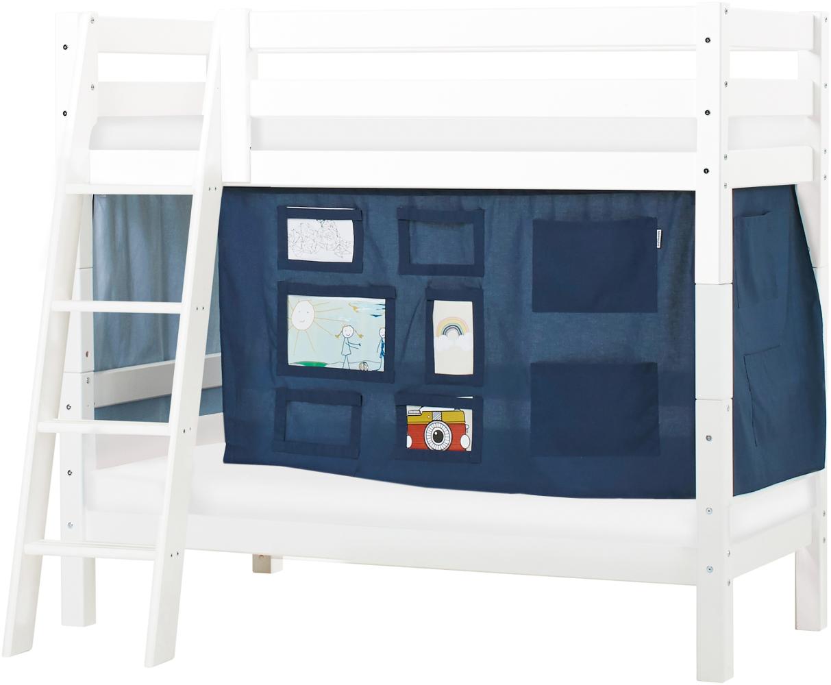 BUNDLE ECO Luxury Etagenbett 70x160 cm mit schräger Leiter, mit CREATOR Vorhang in Orion Blue und ECO Luxury Matratze Bild 1