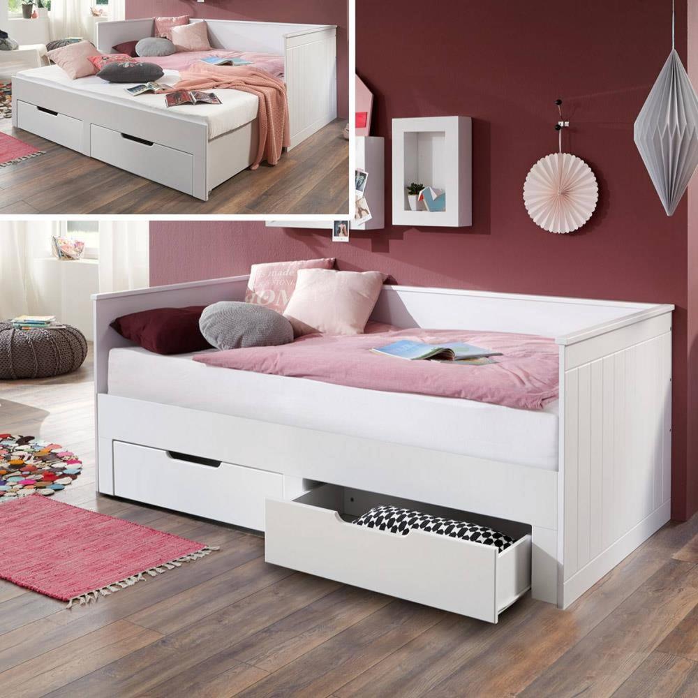 Relita Funktionsbett CLARA 90x200 auf 180x200 cm Liegefläche ausziehbar u. 2 Schubladen Bild 1