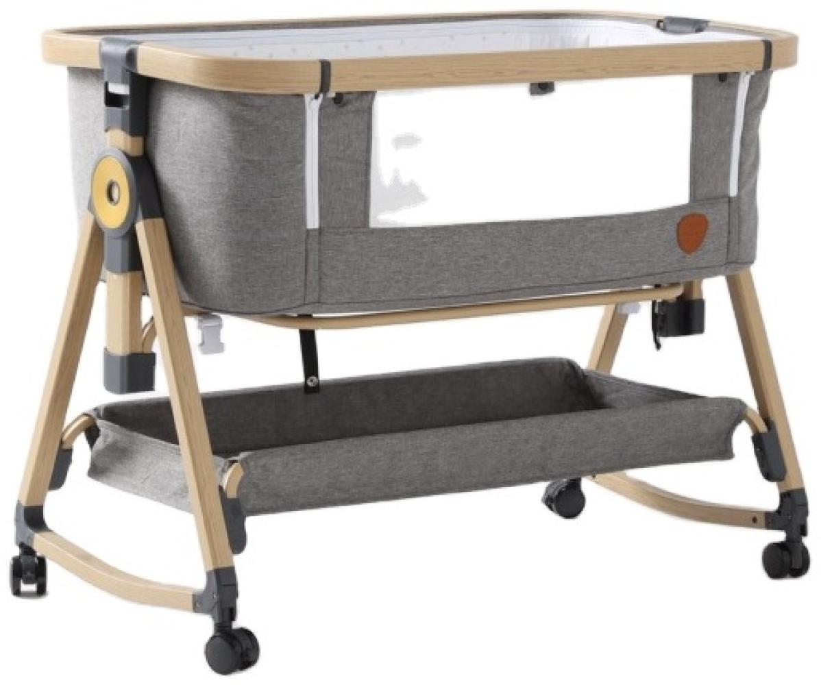 Rudolphy - Playkids Beistellbett mit Wiegefunktion, Grau Bild 1