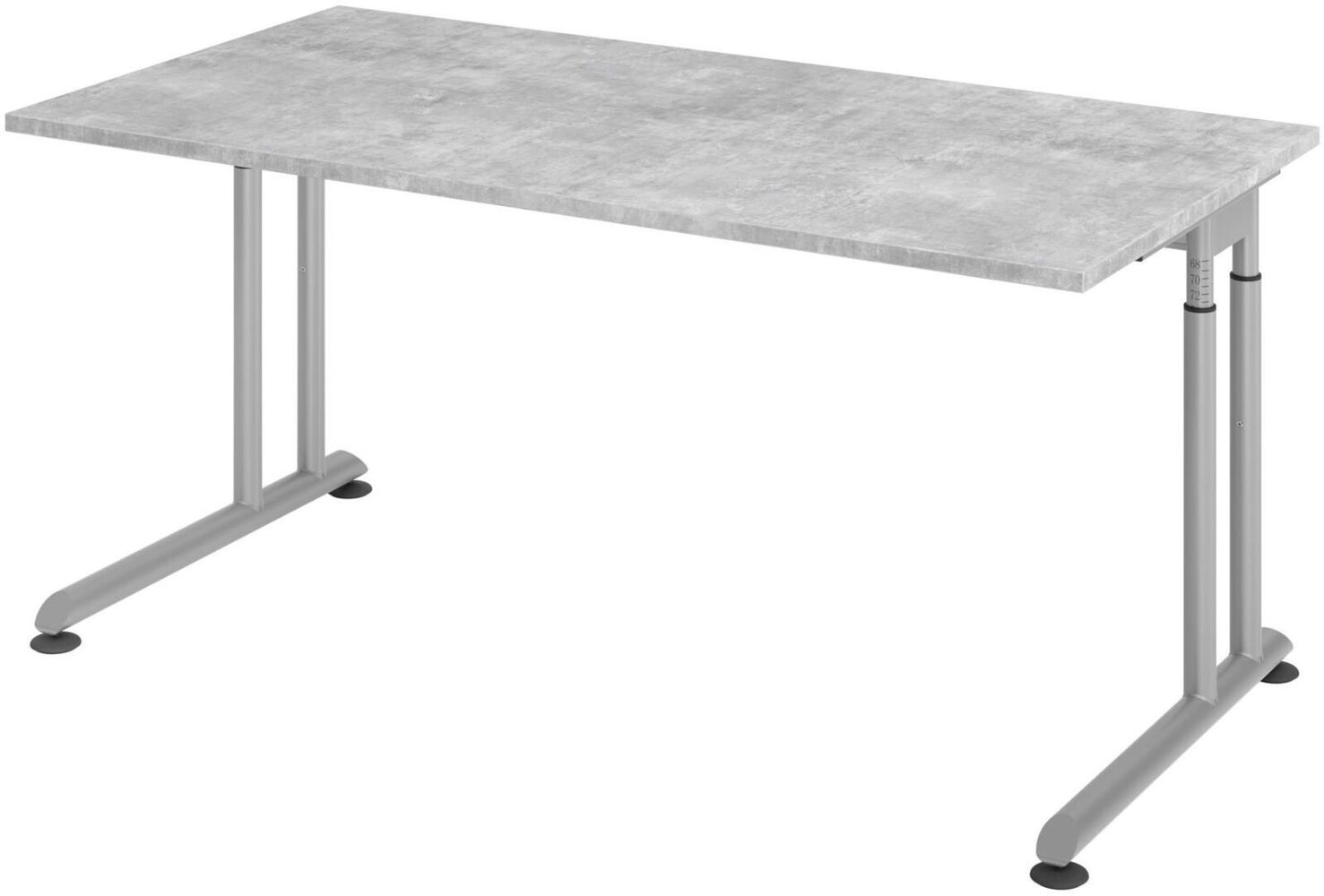 Schreibtisch C-Fuß 160x80cm Beton/Silber Bild 1