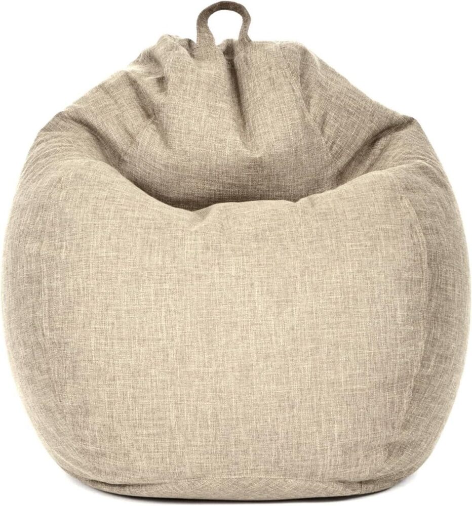 Green Bean© Indoor Sitzsack "Home Linen" mit 200 Liter mit EPS-Perlen Füllung - Bodenkissen Liegekissen Sitzkissen Lounge Sand Creme Bild 1