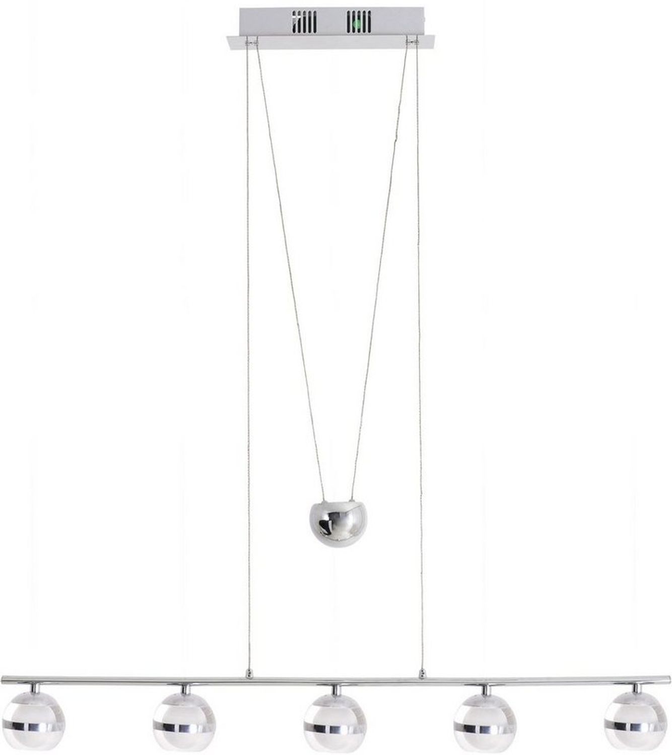 LED Hängeleuchte chrom, klar Näve Sphere 90cm 5 flg. 1350lm Bild 1