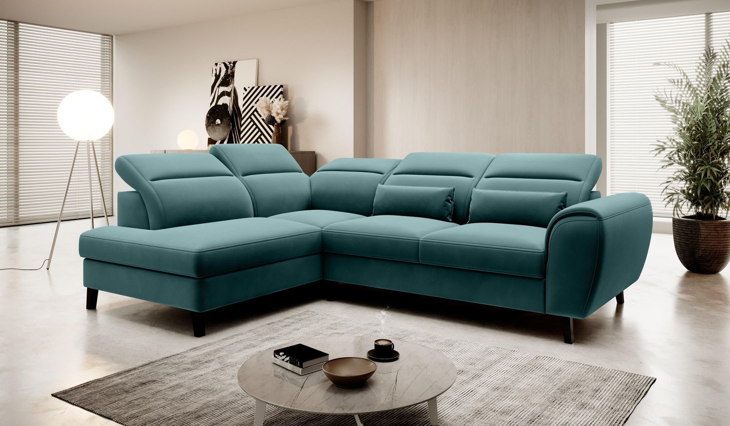Wohnideebilder Noble Grün Ecksofas & Eckcouches CO-NOB-LT-38VE Bild 1