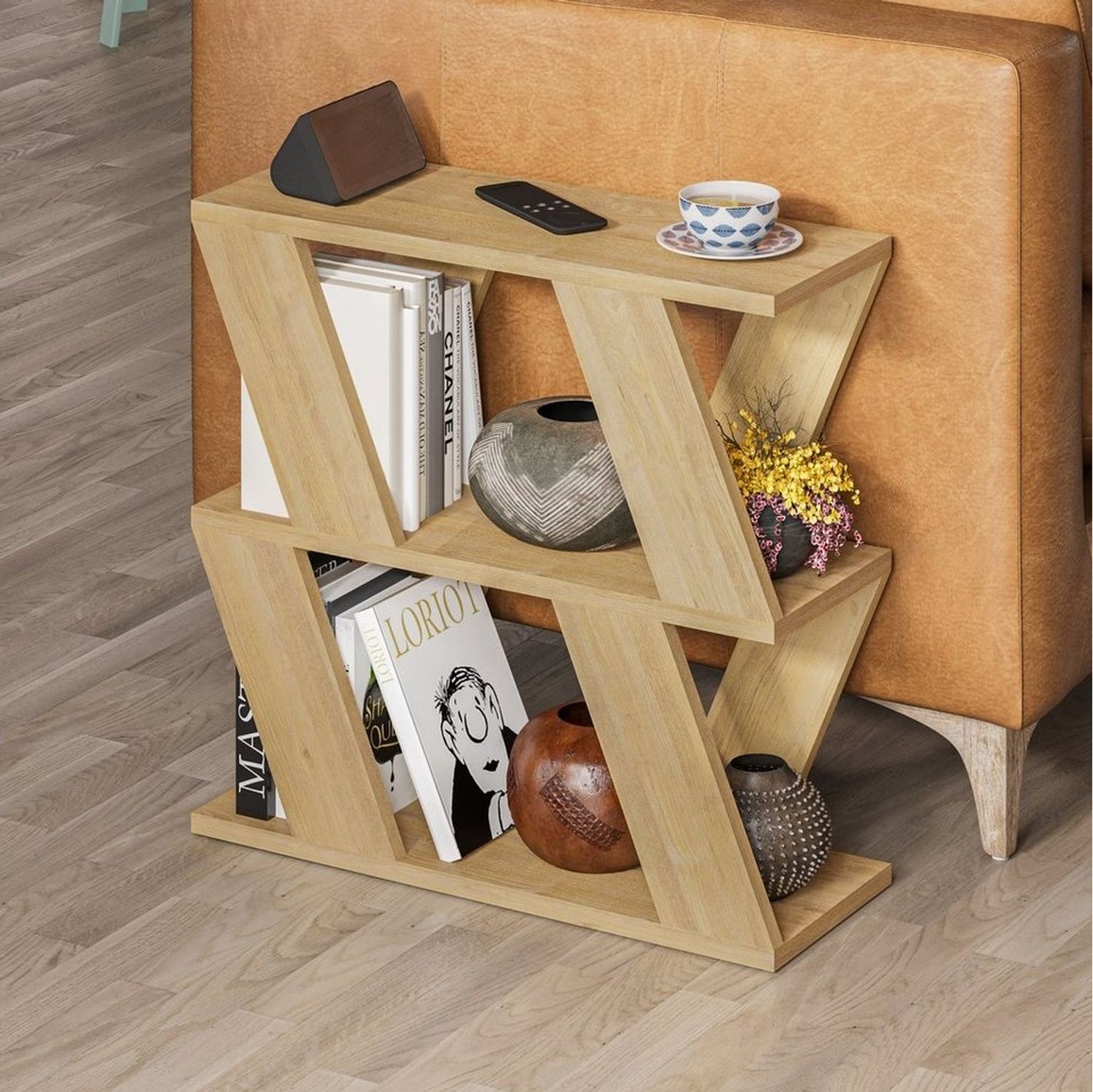 Decortie Beistelltisch Lazena, Modern Beistelltisch, Seite Ende Couchtisch, 60 x 21,2 x 55,4 cm Bild 1