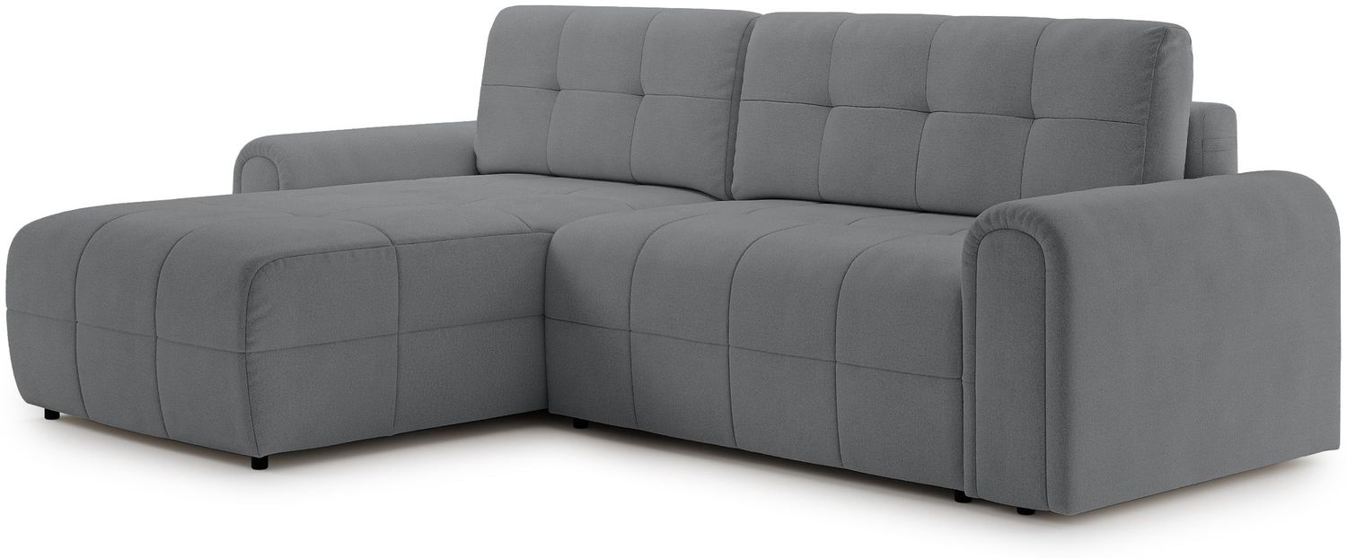 Selsey Simolla – Ecksofa mit Schlaffunktion und Bettkasten, links, Chenille, Grau Bild 1
