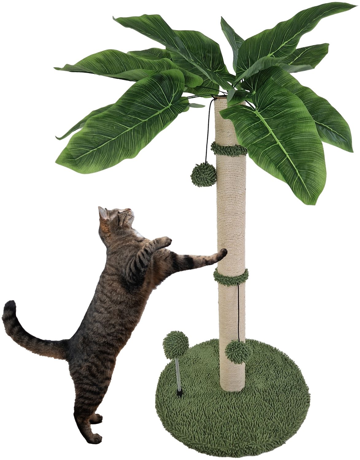 Kratzbaum Palme 85 cm Höhe mit Frottee & Sisal Kratzsäule zum Krallen wetzen Spielen Klettern Bild 1